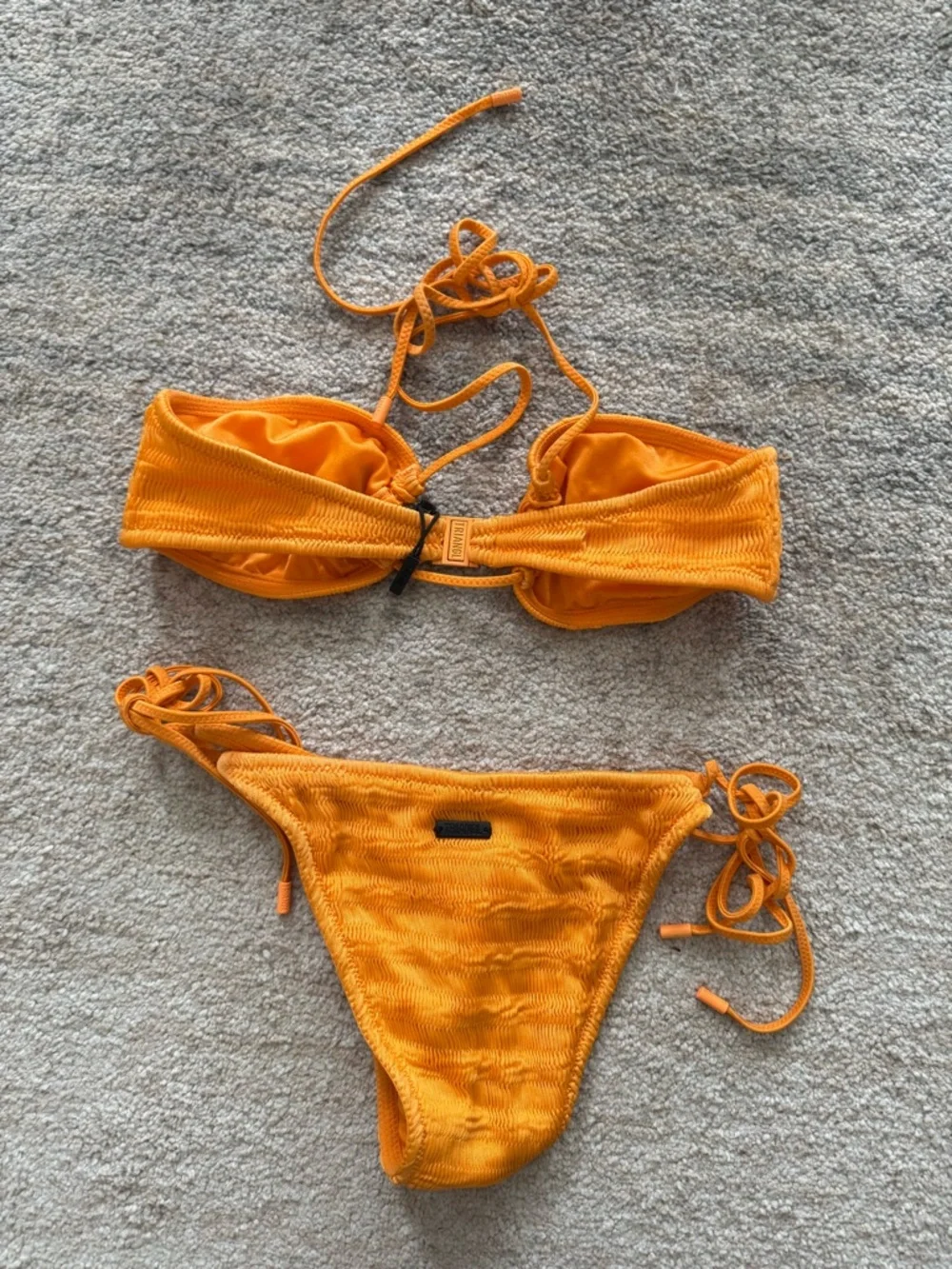 Triangl Swimwear Orange Crochet Tie Bikini